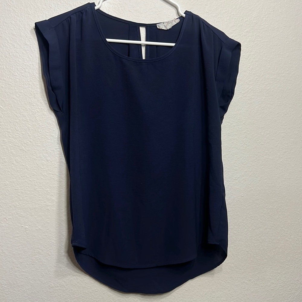 Pink Rose Blue Blouse